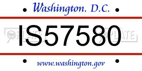 IS57580 District Of Columbia License Plate