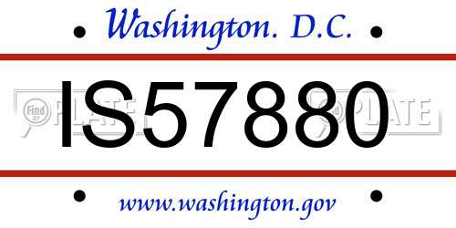 IS57880 District Of Columbia License Plate