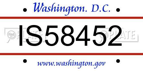 IS58452 District Of Columbia License Plate