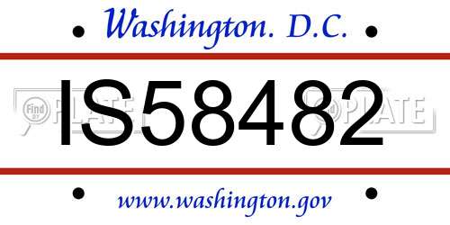 IS58482 District Of Columbia License Plate