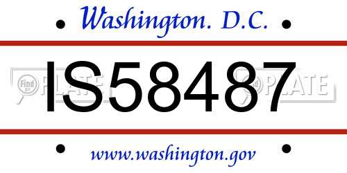 IS58487 District Of Columbia License Plate