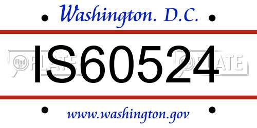 IS60524 District Of Columbia License Plate