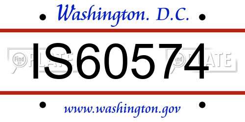 IS60574 District Of Columbia License Plate