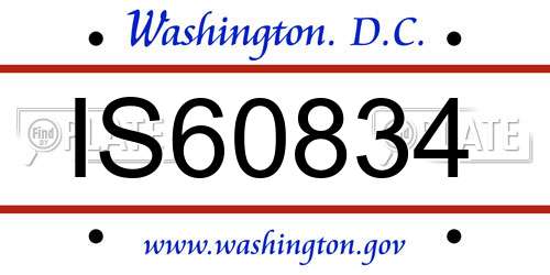 IS60834 District Of Columbia License Plate