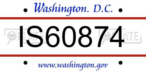 IS60874 District Of Columbia License Plate