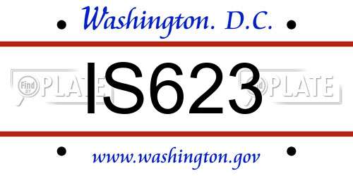 IS623 District Of Columbia License Plate