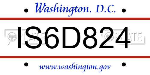 IS6D824 District Of Columbia License Plate