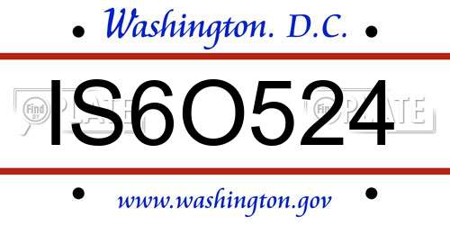 IS6O524 District Of Columbia License Plate