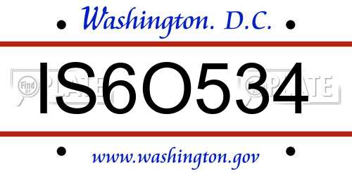 IS6O534 District Of Columbia License Plate
