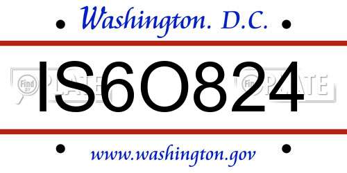 IS6O824 District Of Columbia License Plate