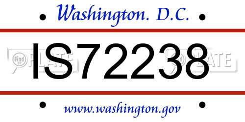 IS72238 District Of Columbia License Plate