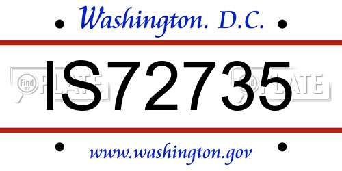IS72735 District Of Columbia License Plate
