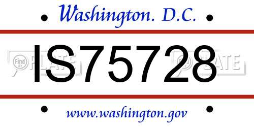 IS75728 District Of Columbia License Plate