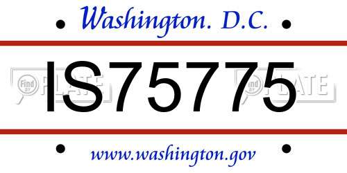 IS75775 District Of Columbia License Plate