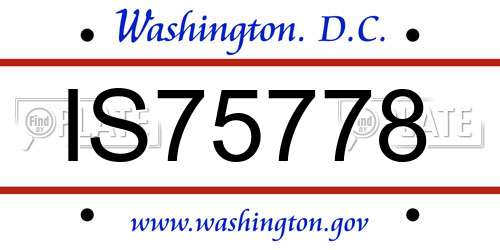 IS75778 District Of Columbia License Plate