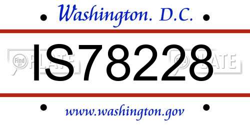 IS78228 District Of Columbia License Plate