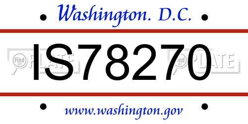 IS78270 District Of Columbia License Plate
