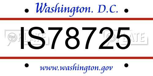 IS78725 District Of Columbia License Plate
