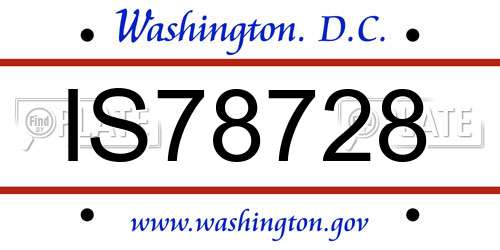 IS78728 District Of Columbia License Plate