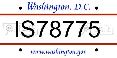 IS78775 District Of Columbia License Plate