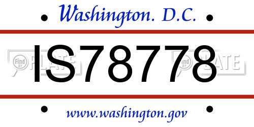 IS78778 District Of Columbia License Plate