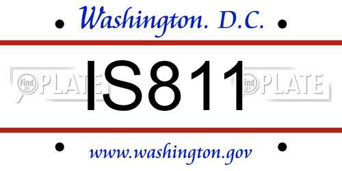 IS811 District Of Columbia License Plate