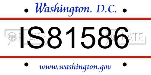 IS81586 District Of Columbia License Plate