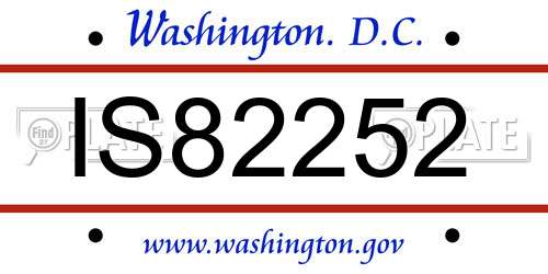 IS82252 District Of Columbia License Plate