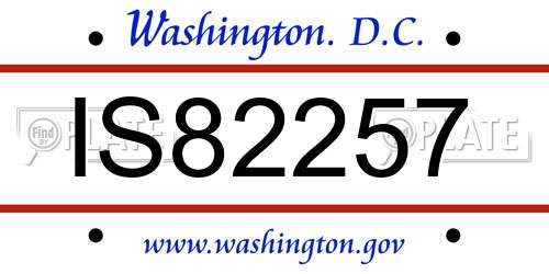 IS82257 District Of Columbia License Plate