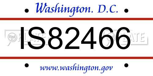 IS82466 District Of Columbia License Plate