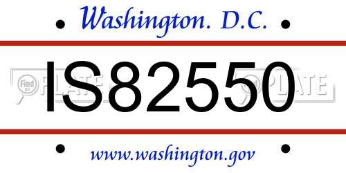 IS82550 District Of Columbia License Plate