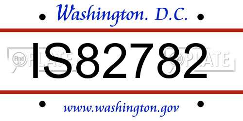 IS82782 District Of Columbia License Plate