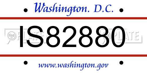 IS82880 District Of Columbia License Plate