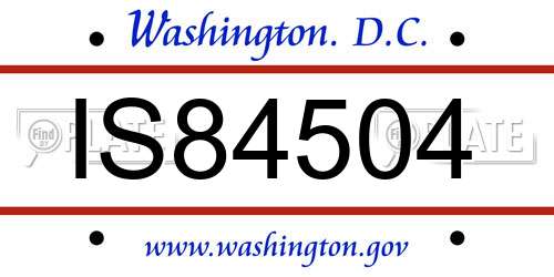 IS84504 District Of Columbia License Plate