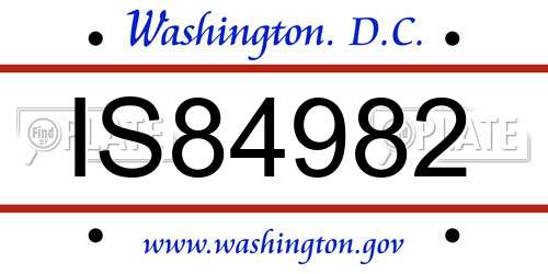 IS84982 District Of Columbia License Plate