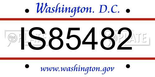 IS85482 District Of Columbia License Plate
