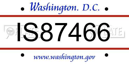 IS87466 District Of Columbia License Plate