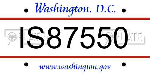 IS87550 District Of Columbia License Plate