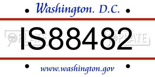 IS88482 District Of Columbia License Plate