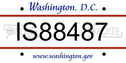 IS88487 District Of Columbia License Plate