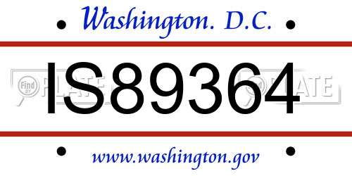 IS89364 District Of Columbia License Plate
