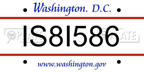IS8I586 District Of Columbia License Plate