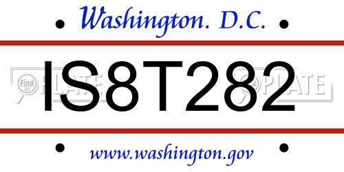 IS8T282 District Of Columbia License Plate
