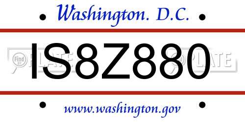 IS8Z880 District Of Columbia License Plate