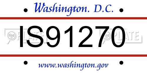 IS91270 District Of Columbia License Plate