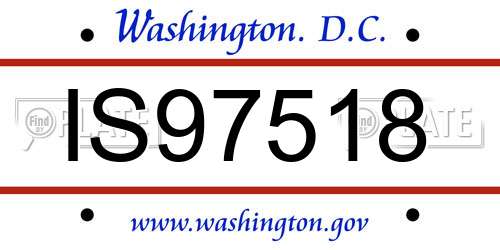 IS97518 District Of Columbia License Plate