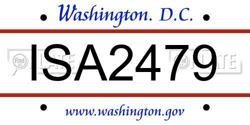 ISA2479 District Of Columbia License Plate