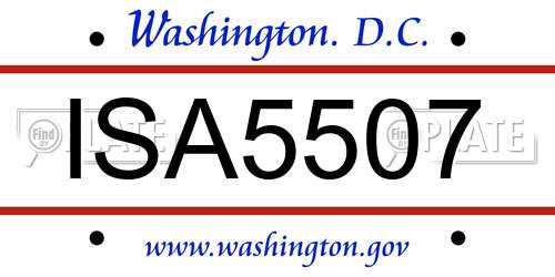 ISA5507 District Of Columbia License Plate