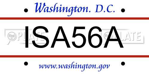 ISA56A District Of Columbia License Plate
