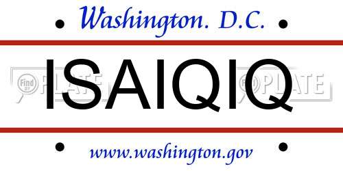 ISAIQIQ District Of Columbia License Plate